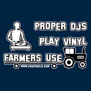 PROPER DJS PLAY VINYL  /  NAVY BLUE T SHIRT MEDIUM