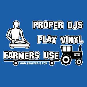 PROPER DJS PLAY VINYL  /  PALE BLUE T SHIRT MEDIUM