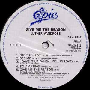 LUTHER VANDROSS / GIVE ME THE REASON
