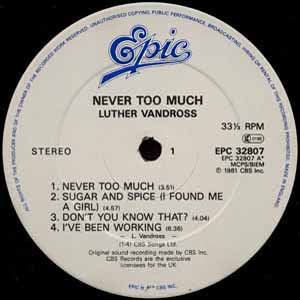 LUTHER VANDROSS / NEVER TOO MUCH