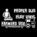 PROPER DJS PLAY VINYL  /  BLACK T SHIRT X LARGE