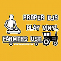 PROPER DJS PLAY VINYL  /  YELLOW T SHIRT MEDIUM