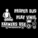 PROPER DJS PLAY VINYL  /  BLACK T SHIRT MEDIUM